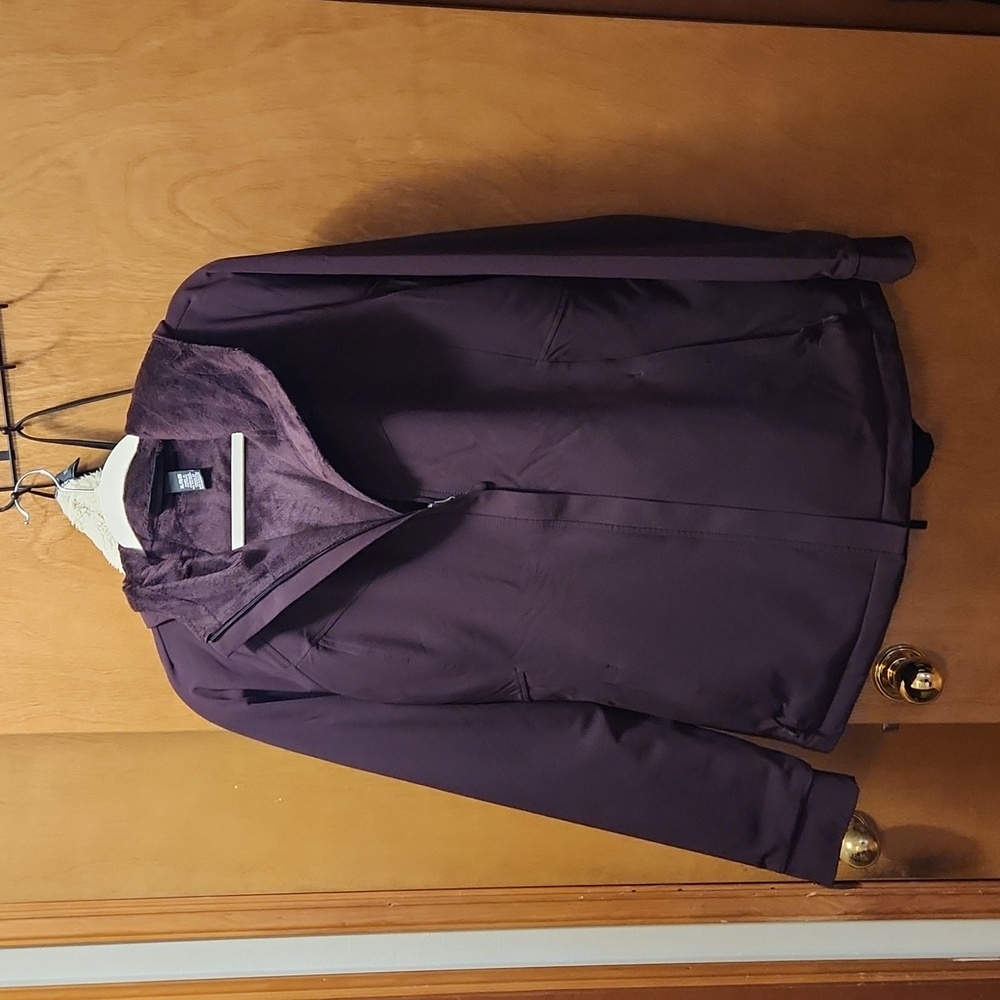 Kirkland Signature ladies lined coat purple hooded XL